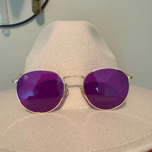 Purple Round Lens Sunglasses - Picture 1 of 4